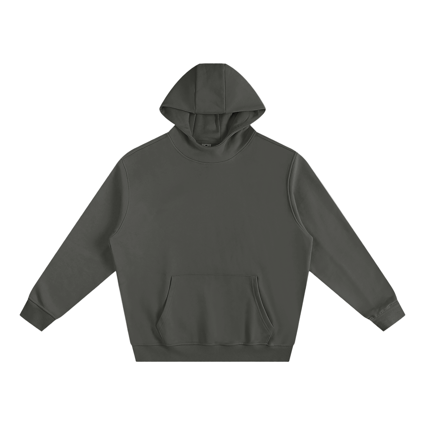 Grey Fleeced High Neck Hoodie