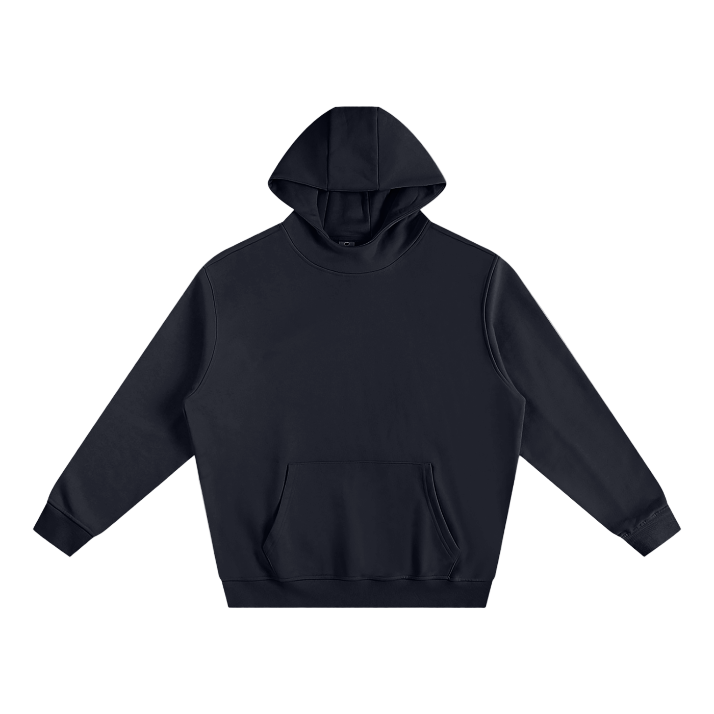 Black Fleeced High Neck Hoodie