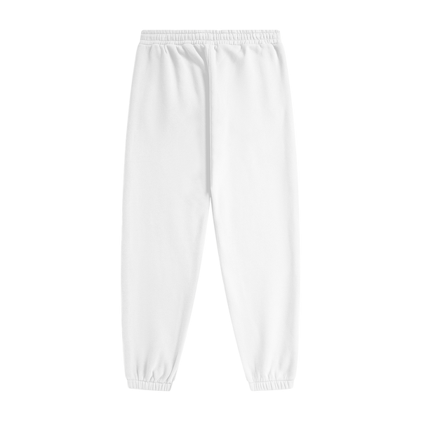 White Heavyweight Joggers