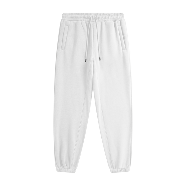 White Heavyweight Joggers