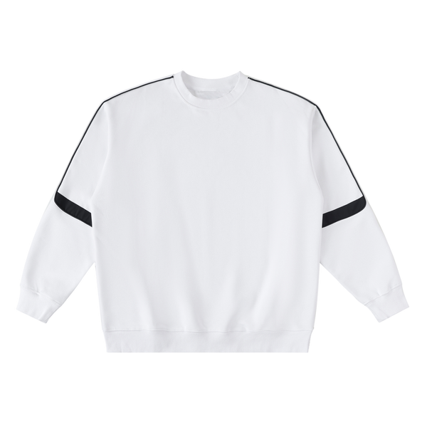 White Oversized Taped Sweatshirt