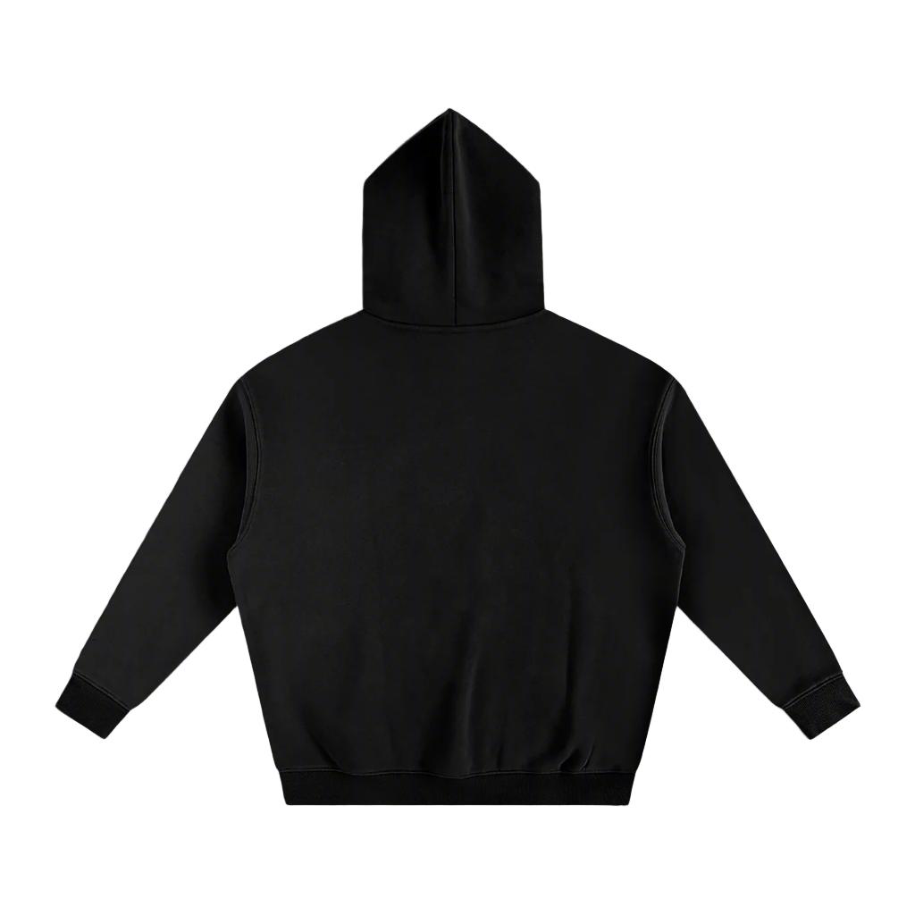 Black Oversize Fleeced Hoodie