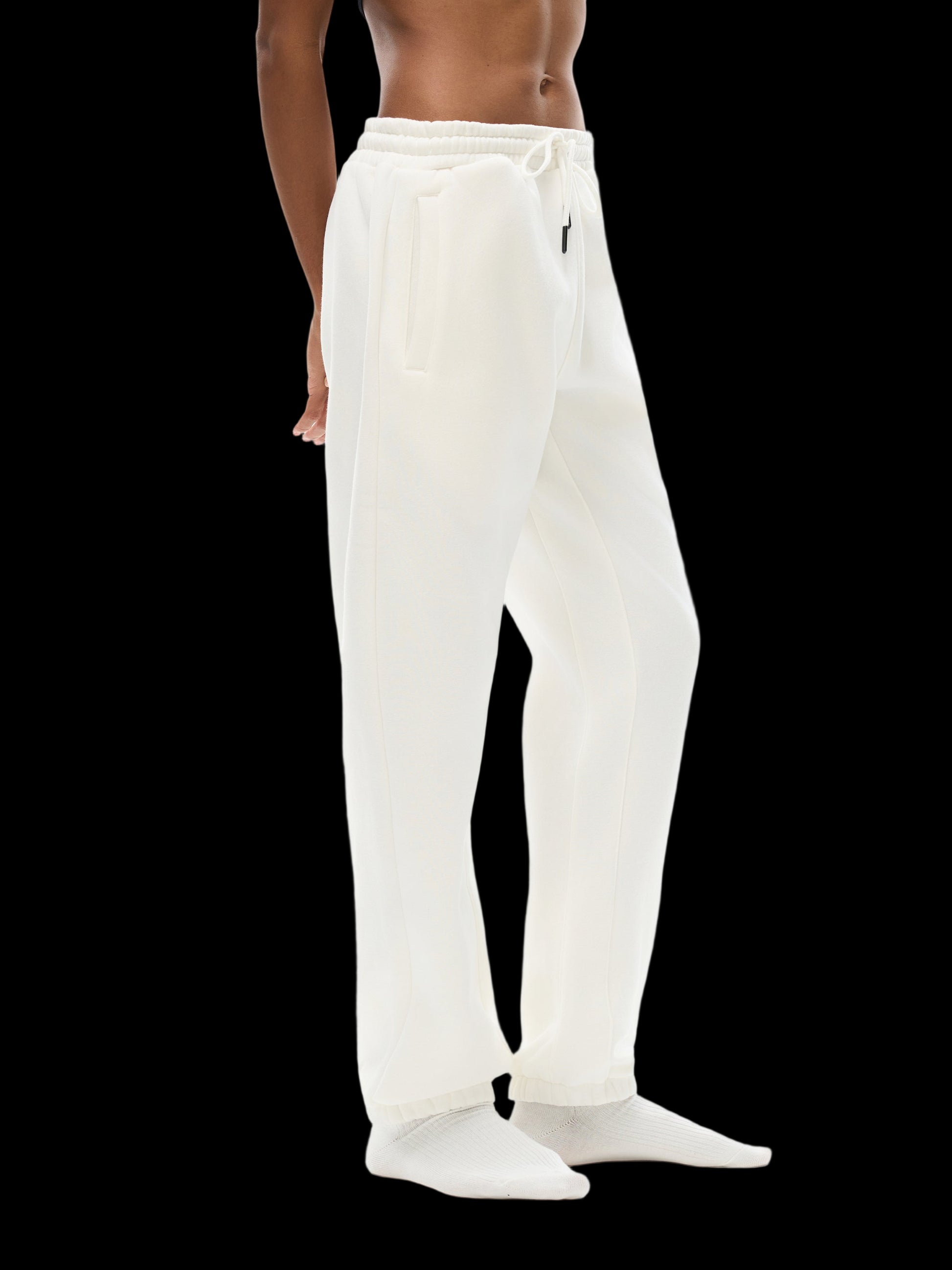 White Heavyweight Joggers
